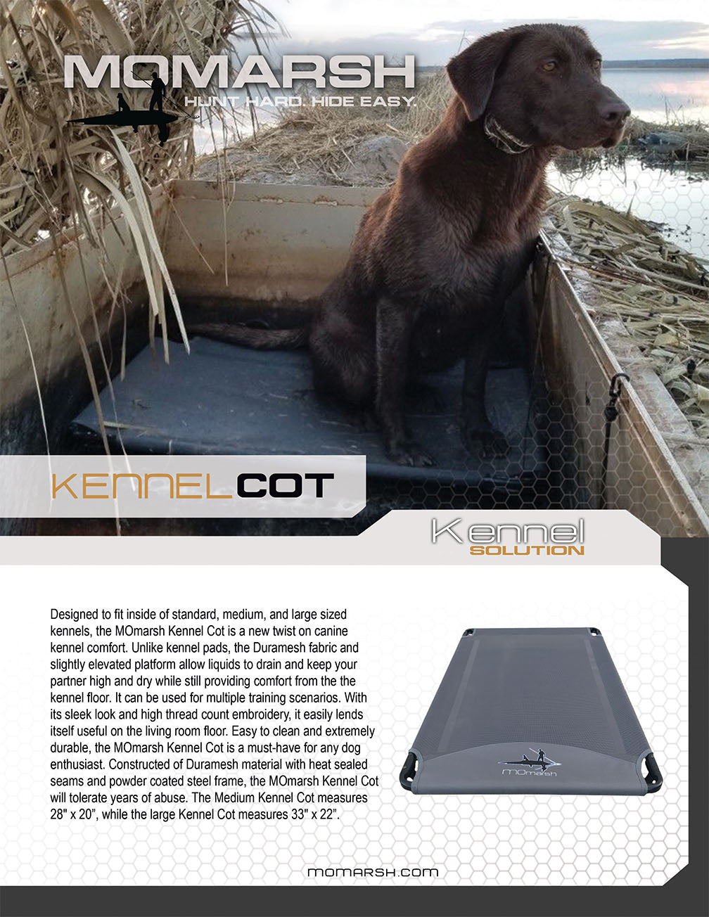 Kennel Cot MOmarsh Inc